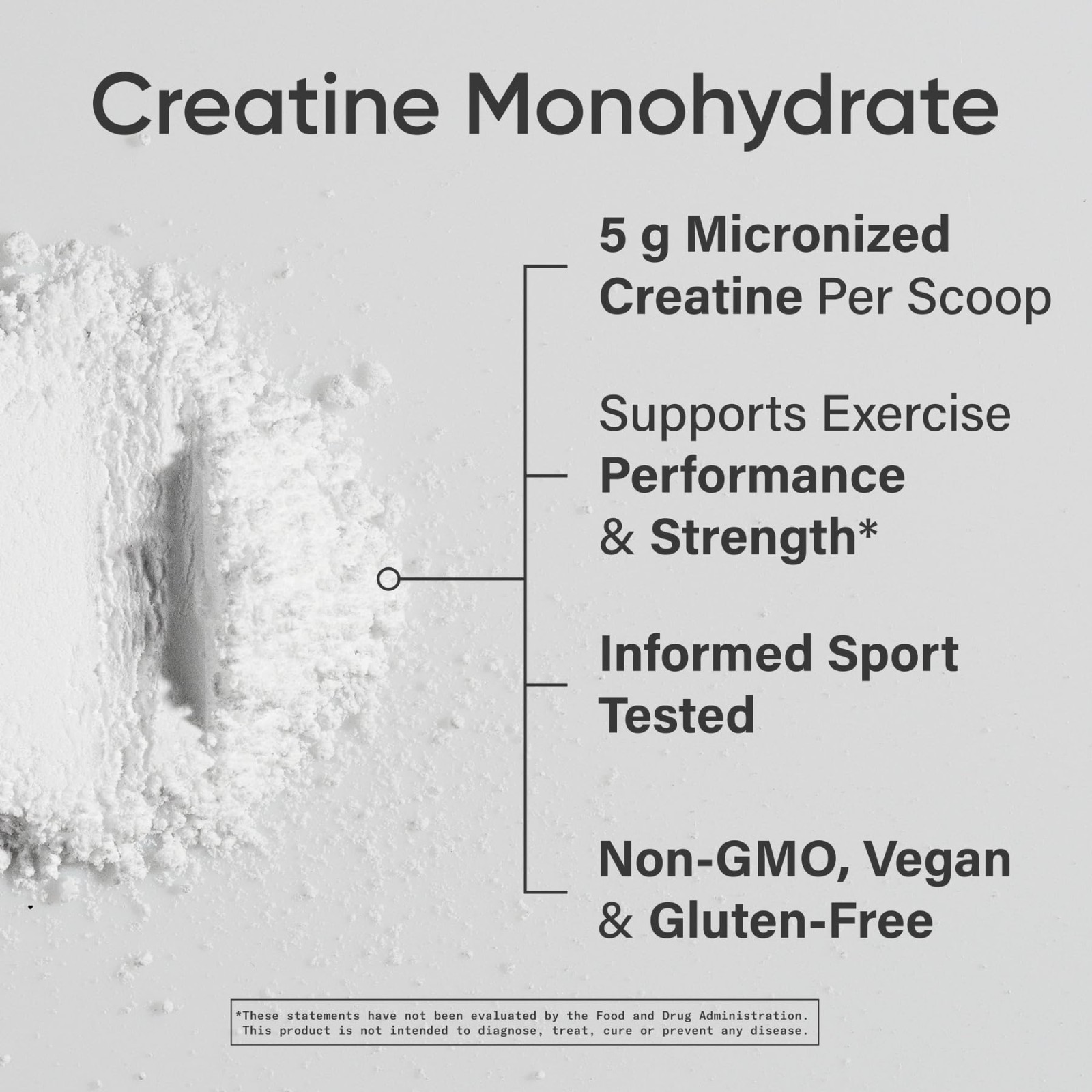 Creatine Monohydrate Powder 5g Unflavored – 60 Servings, Micronized for Muscle &