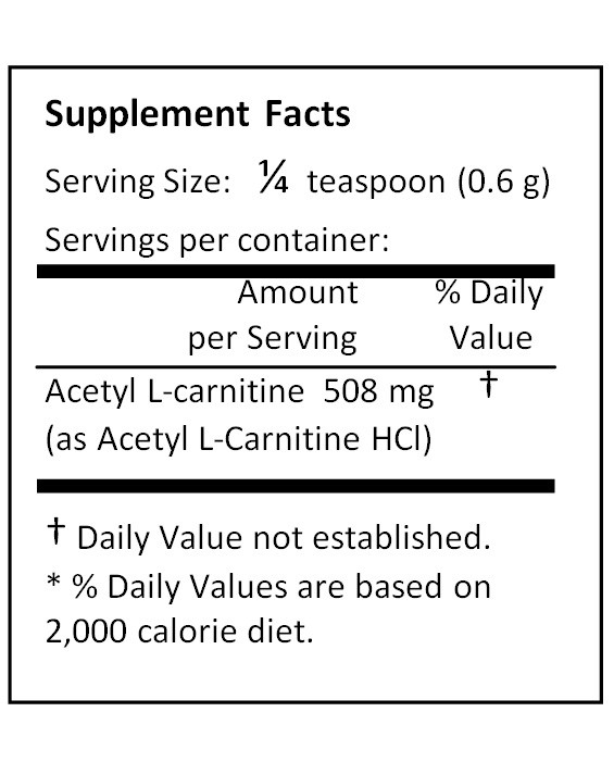 NuSci Acetyl L-Carnitine Powder ALC 250g (8.8 oz) Amino Acid longevity memory