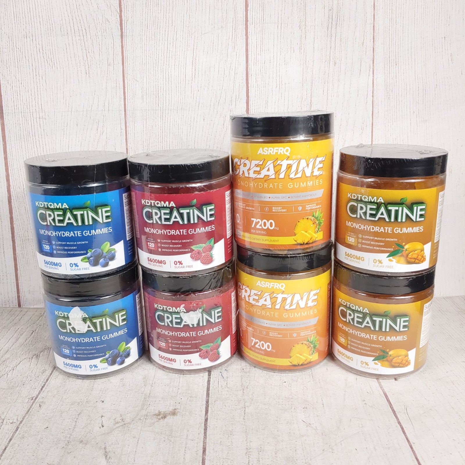 Lot of 8 – NEW Creatine Monohydrate Gummies KDTQMA + ASRFRQ – Exp 09/26 SEALED