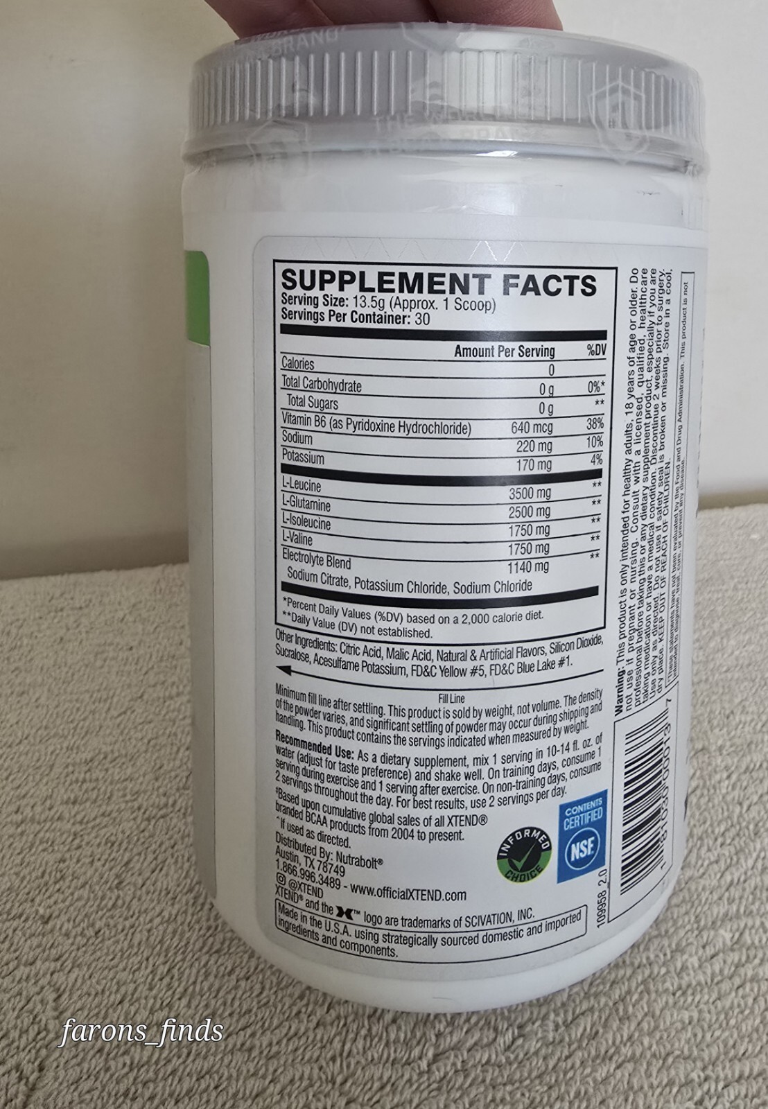 XTEND The Original 7G BCAA Zero Sugar Smash Apple, 14.3 oz (405g) 30 Servings