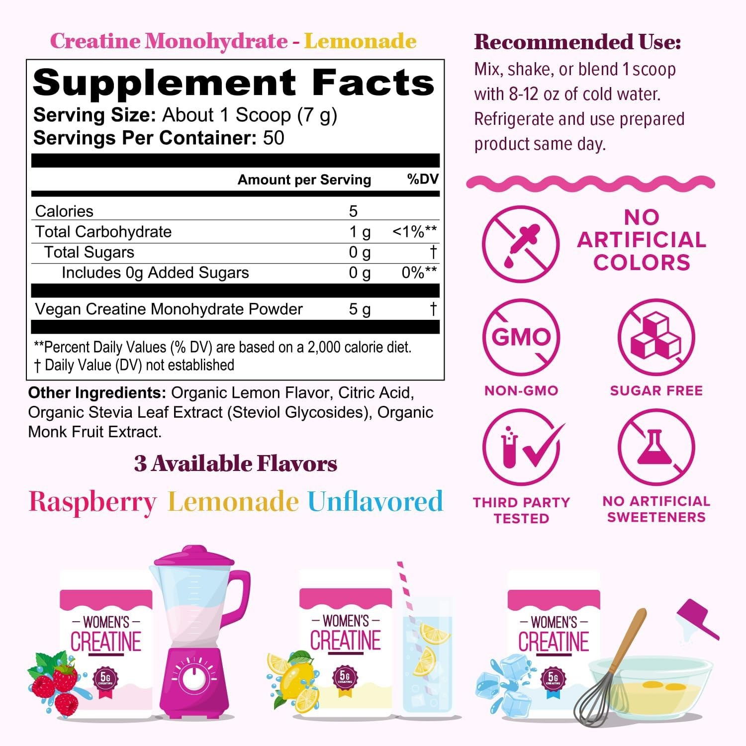 Vitauthority Women’s Micronized Creatine Monohydrate Powder ~ LEMONADE FLAVOR