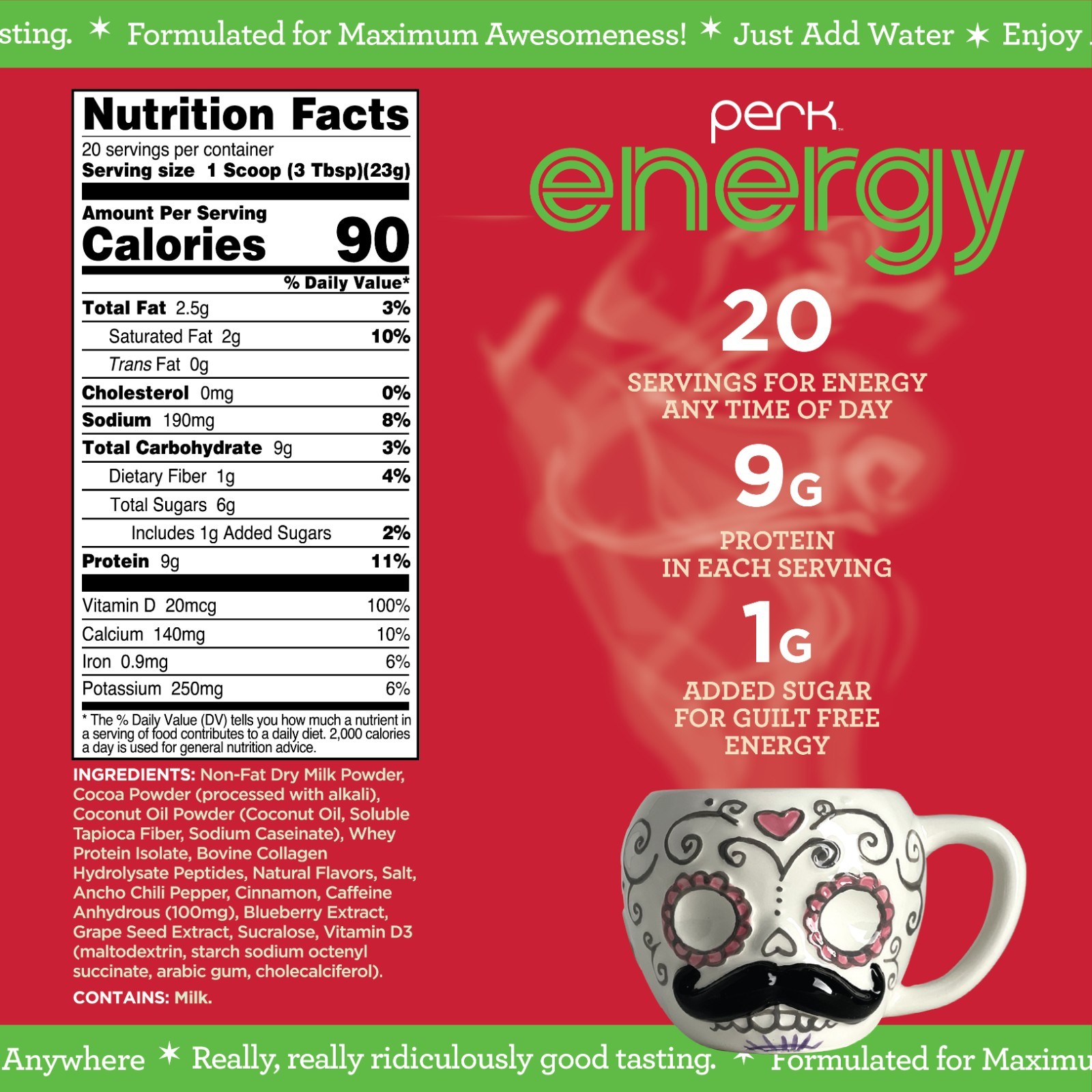 Perk Energy Original Mexican Hot Chocolate 20 Servings – Gluten Free