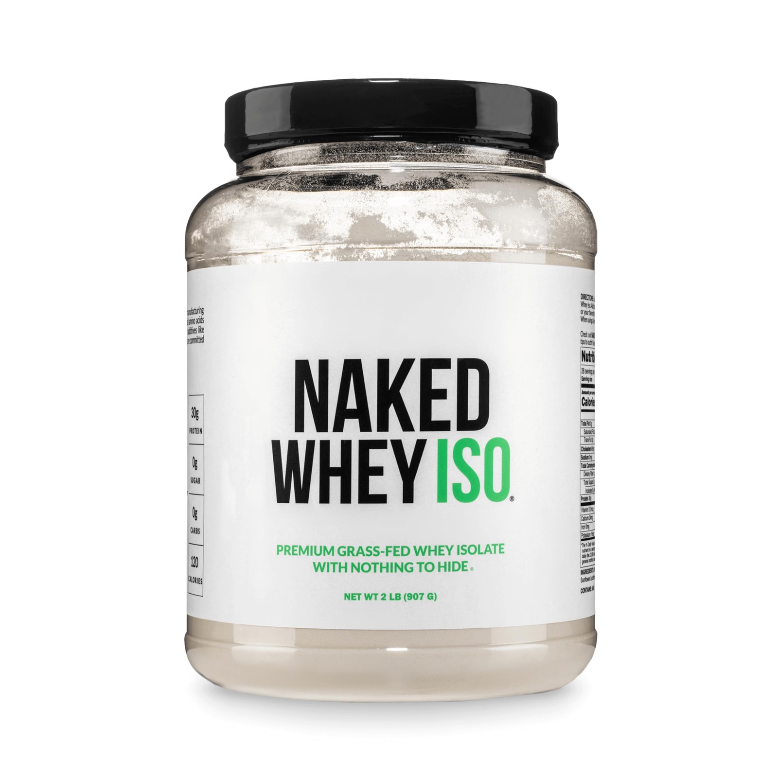 NAKED Whey Isolate Protein Only 2 Ingredients, 30g GrassFed Protein, Zero Ca…