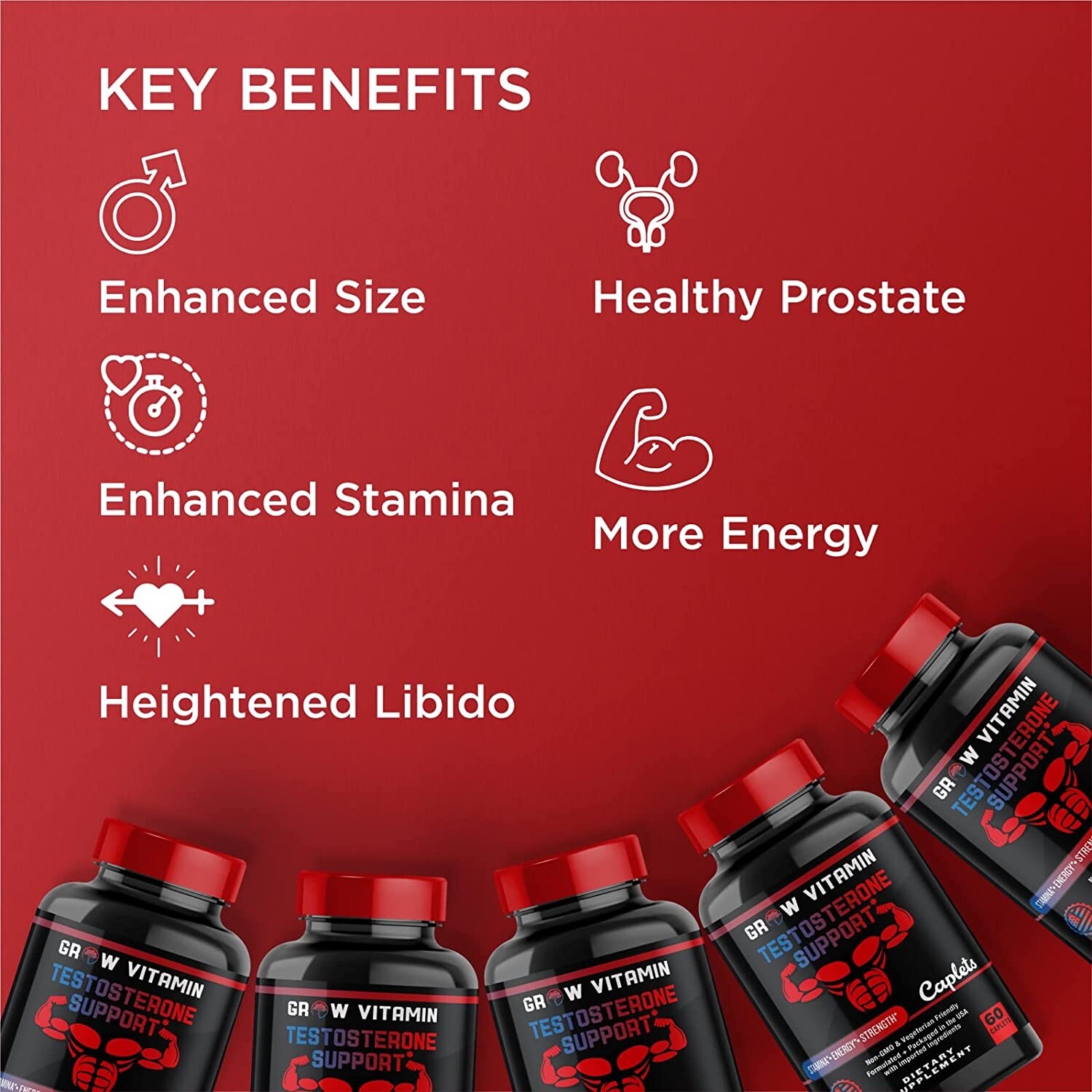 PRIME LABS TESTOSTERONE Booster Men’s Test Natural Stamina Endurance 60 Caplets