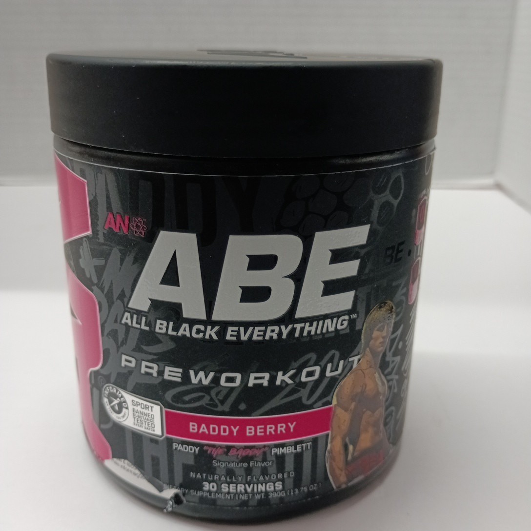 Abe All Black Everything Pre Workout Powder Baddy Berry 13.75oz 30 Servings 6/26