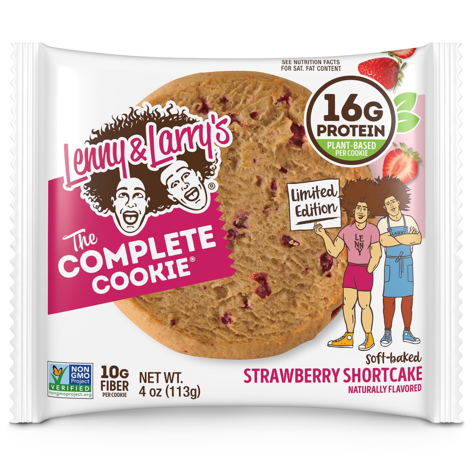 & Protein Cookie Strawberry Protein Snacks 16G Plant Protein 10G