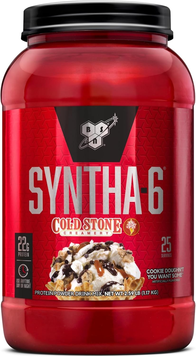 BSN Syntha-6 Whey Protein Powder, Cold Stone Creamery- Cookie Doughn’t You Want