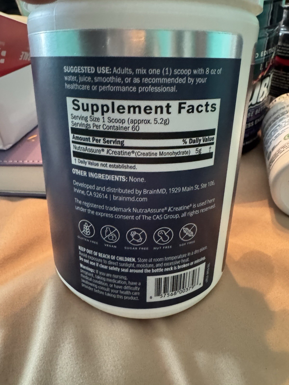 BrainMD Smart Creatine+ Instantized Creatine Monohydrate Unflavored 309g NEW