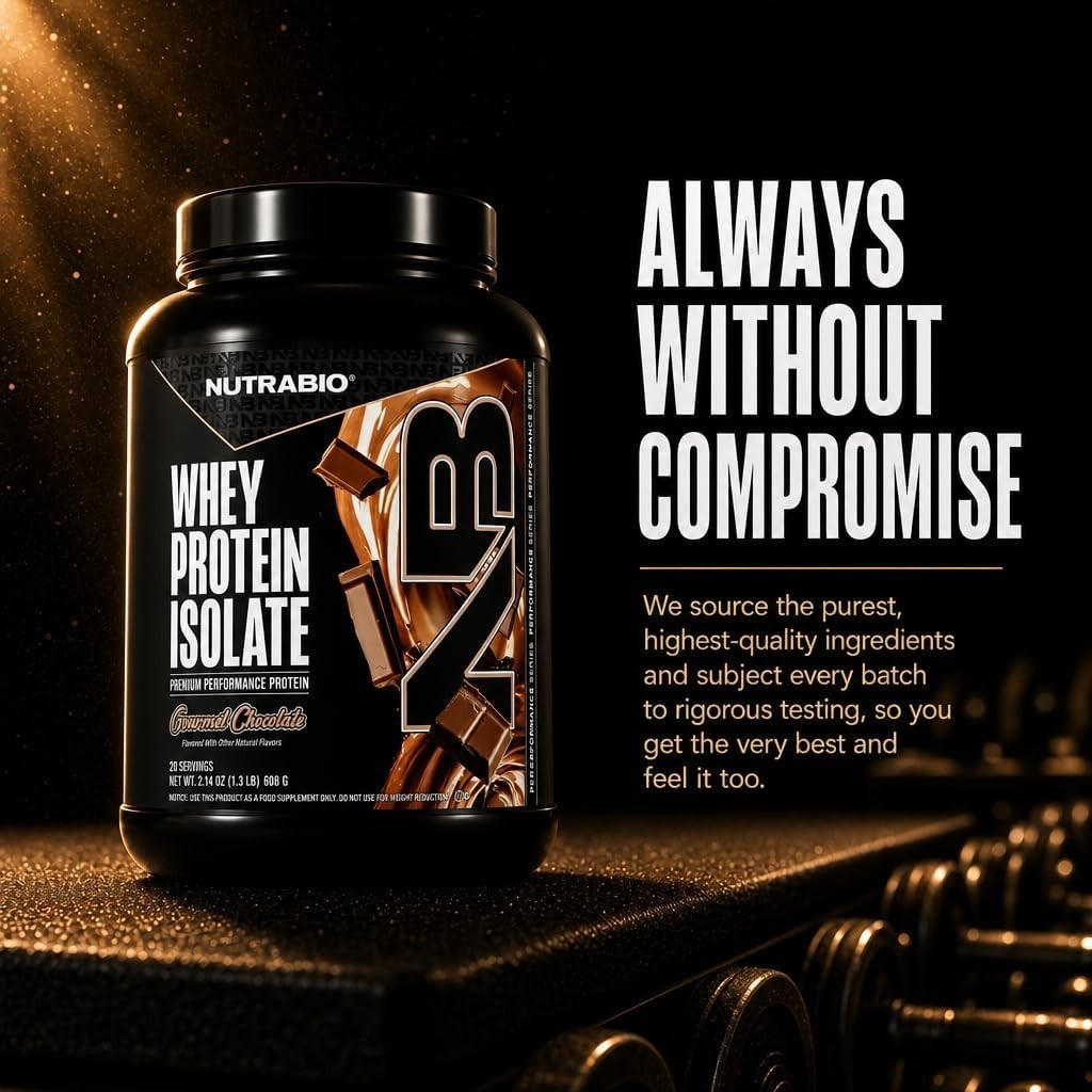 Whey Protein Isolate Powder 5lb-74 Servings Gourmet Chocolate NutraBio Complete