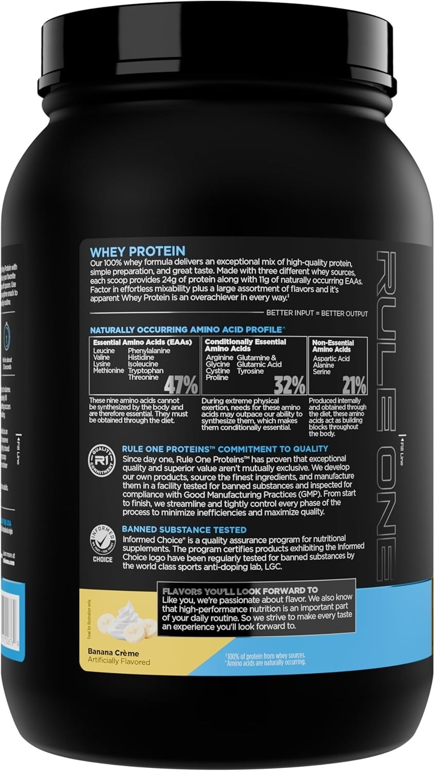 Rule 1 Whey Protein – 24g FastActing Protein from AllWhey Sources with Natura…