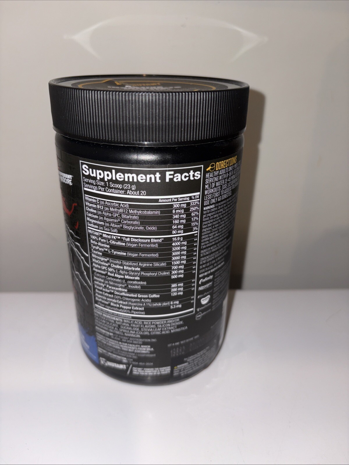 Mutant Mind FK Pre Workout Blue Raspberry Ex7/27