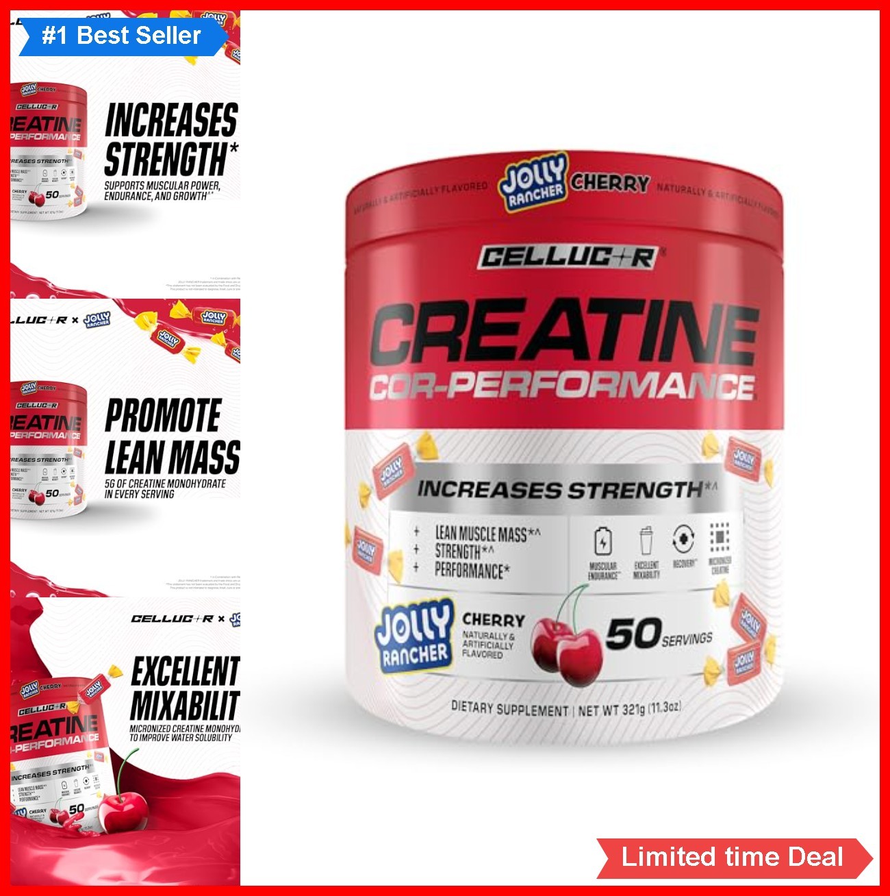 Creatine Powder 5g Per Serving Micronized 50 Servings Keto Friendly Jolly