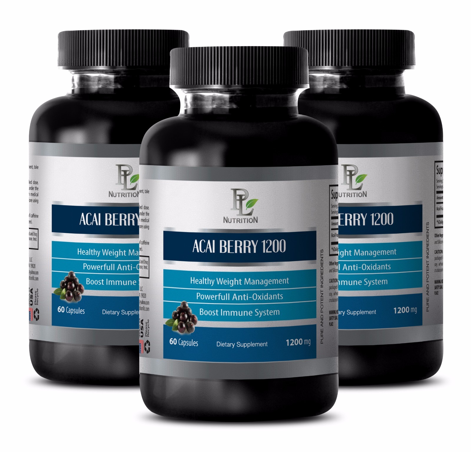 Anti aging pills ACAI BERRY 1200 ENERGY & IMMUNE BOOSTER Joint supplement 3B