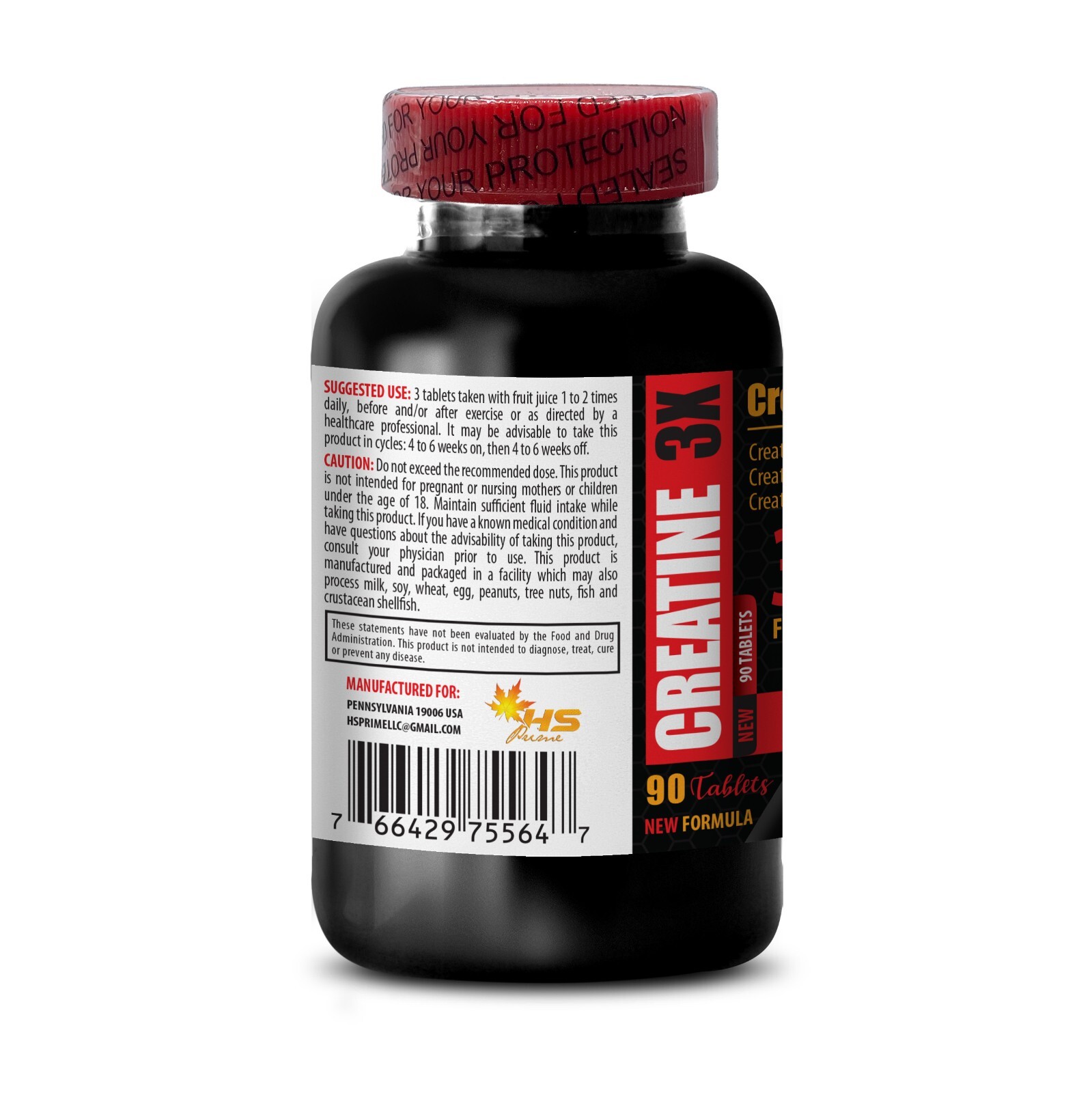 Ultimate Endurance Blend – CREATINE 3X – Stamina Boost – 1Bot 90Tabs