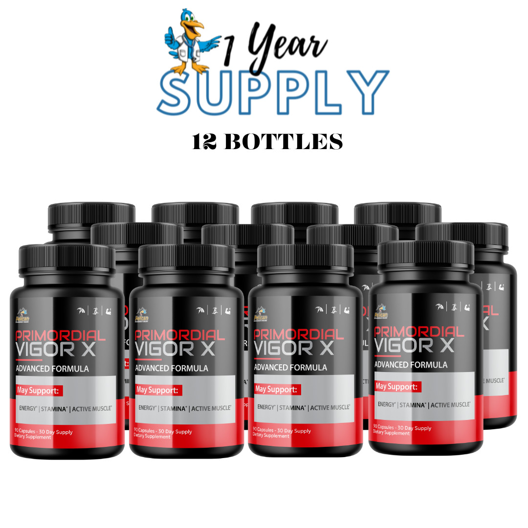 Primordial Vigor X-Bodybuilding & Men’s Health Support- 12 Bottles-1080 Capsules