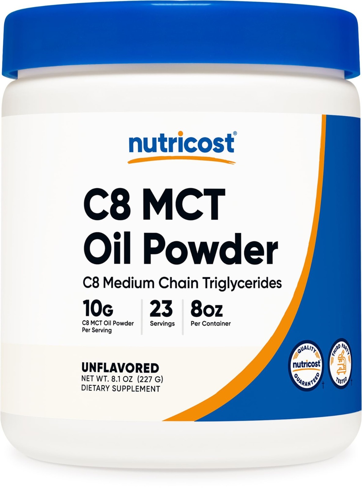 C8 MCT Oil Powder – 95% C8, 23 Servings (8oz) – Keto Friendly, Energy Boost