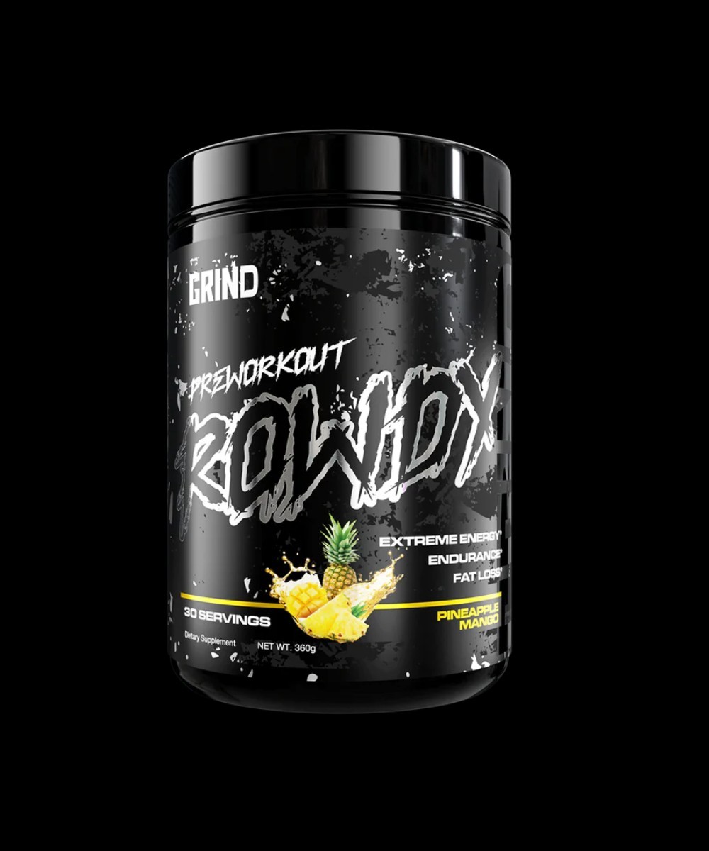 GRIND Rowdy Preworkout Extreme Energy Endurance Pineapple Mango 360g 30 Servings