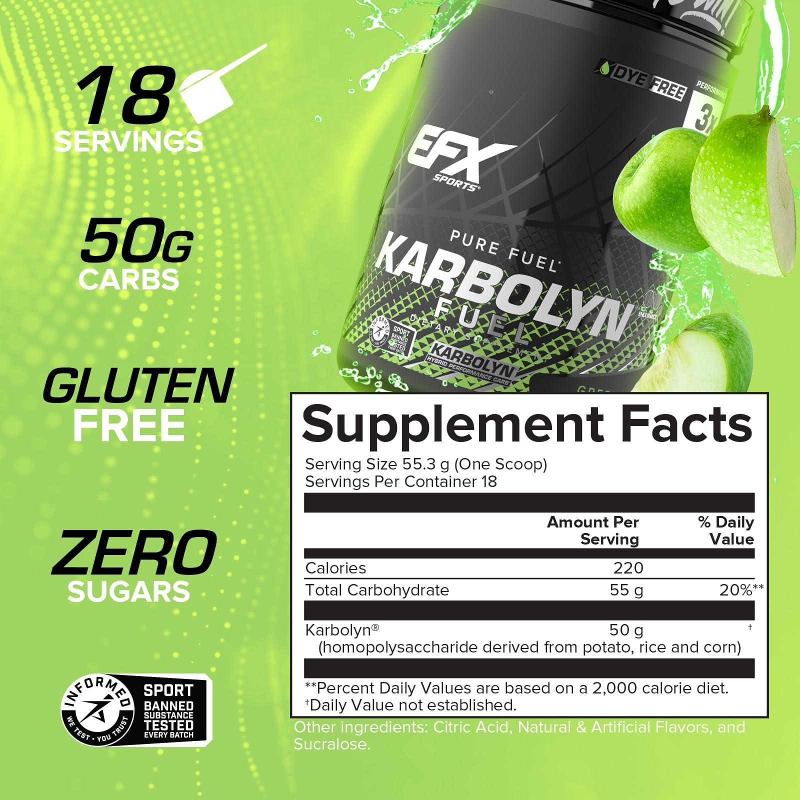 EFX Sports Karbolyn Fuel | FastAbsorbing Carbohydrate Powder | Carb Load, Sus…