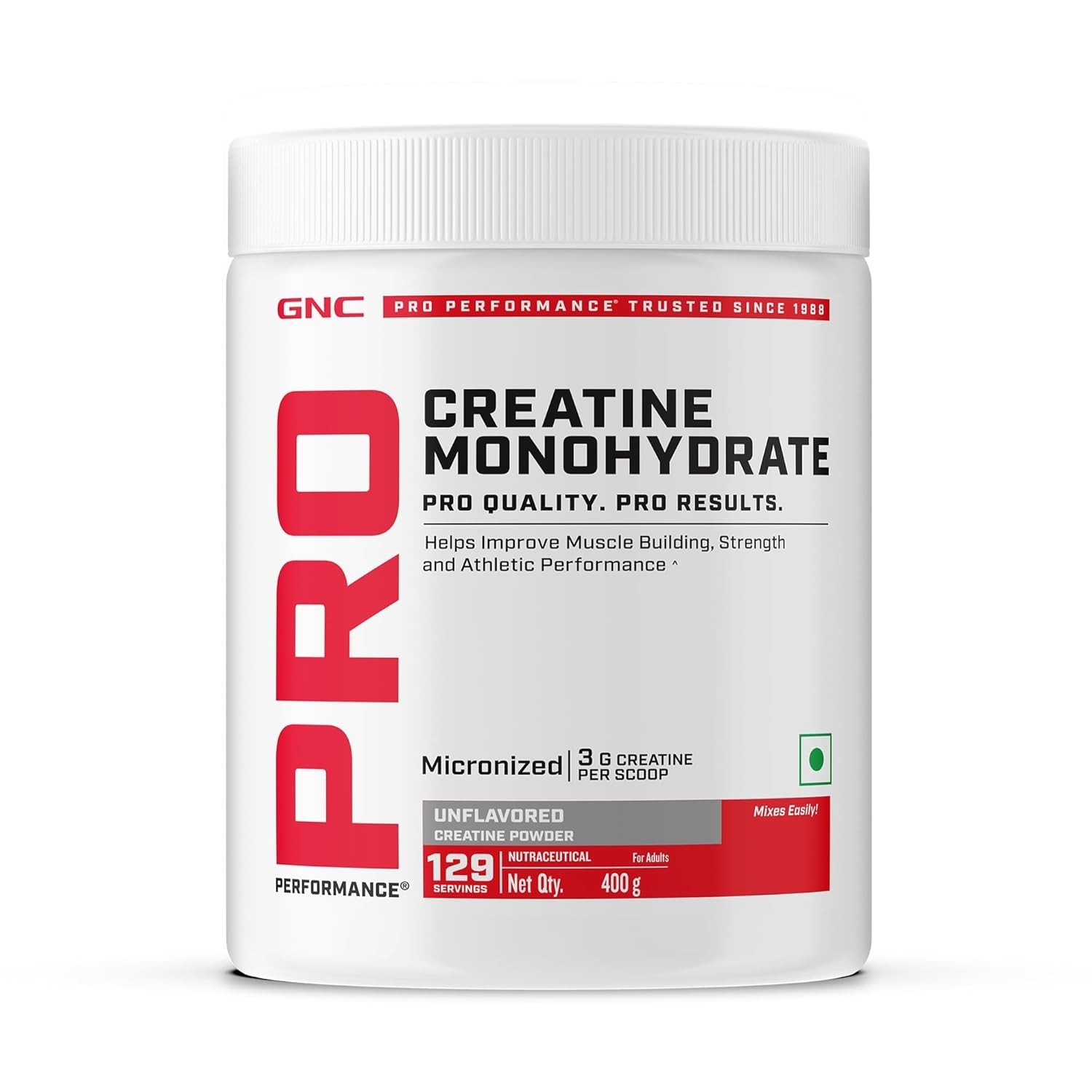GNC Pro Performance Micronized Creatine Monohydrate + Free Shilajit| 400g & 10gm