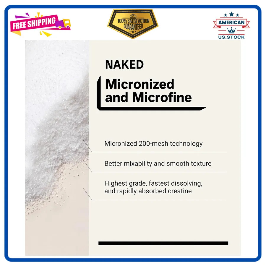 Naked Nutrition Pure Micronized Creatine Monohydrate Powder 500g 100 Servings