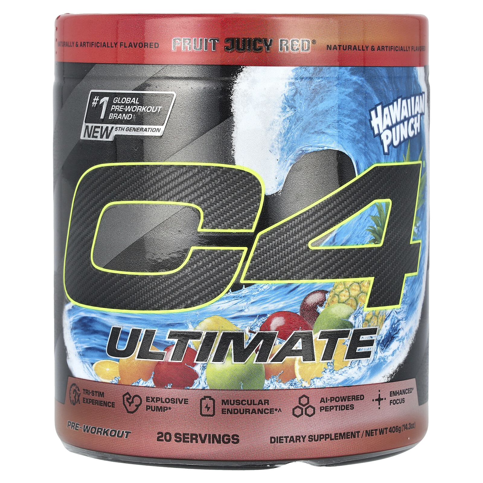 C4 Ultimate, Pre-Workout, Hawaiian Punch® Fruit Juicy Red®, 14.3 oz (406 g)
