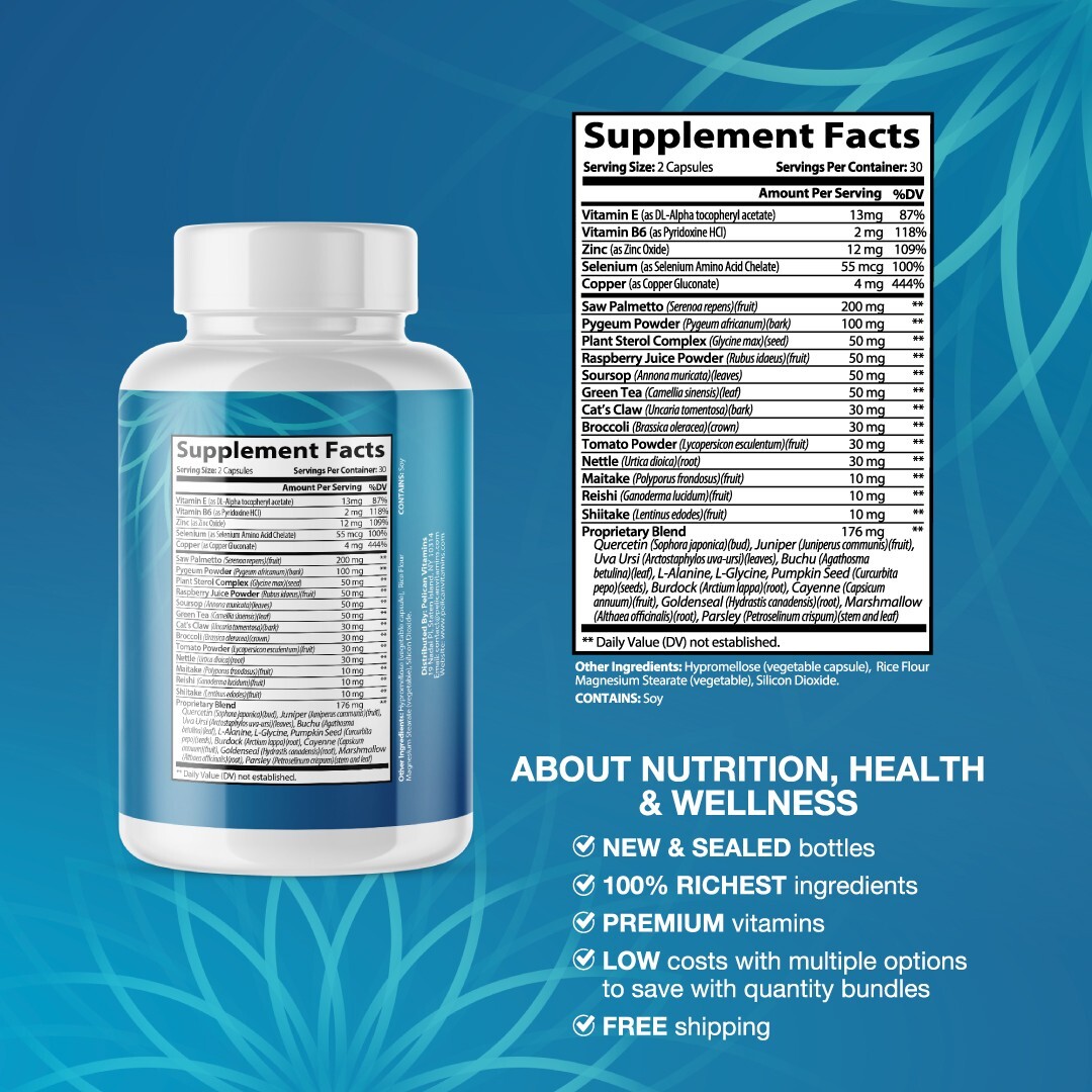 Zen Prostate Defense- Prostate Support- 3 Bottles- 180 Capsules