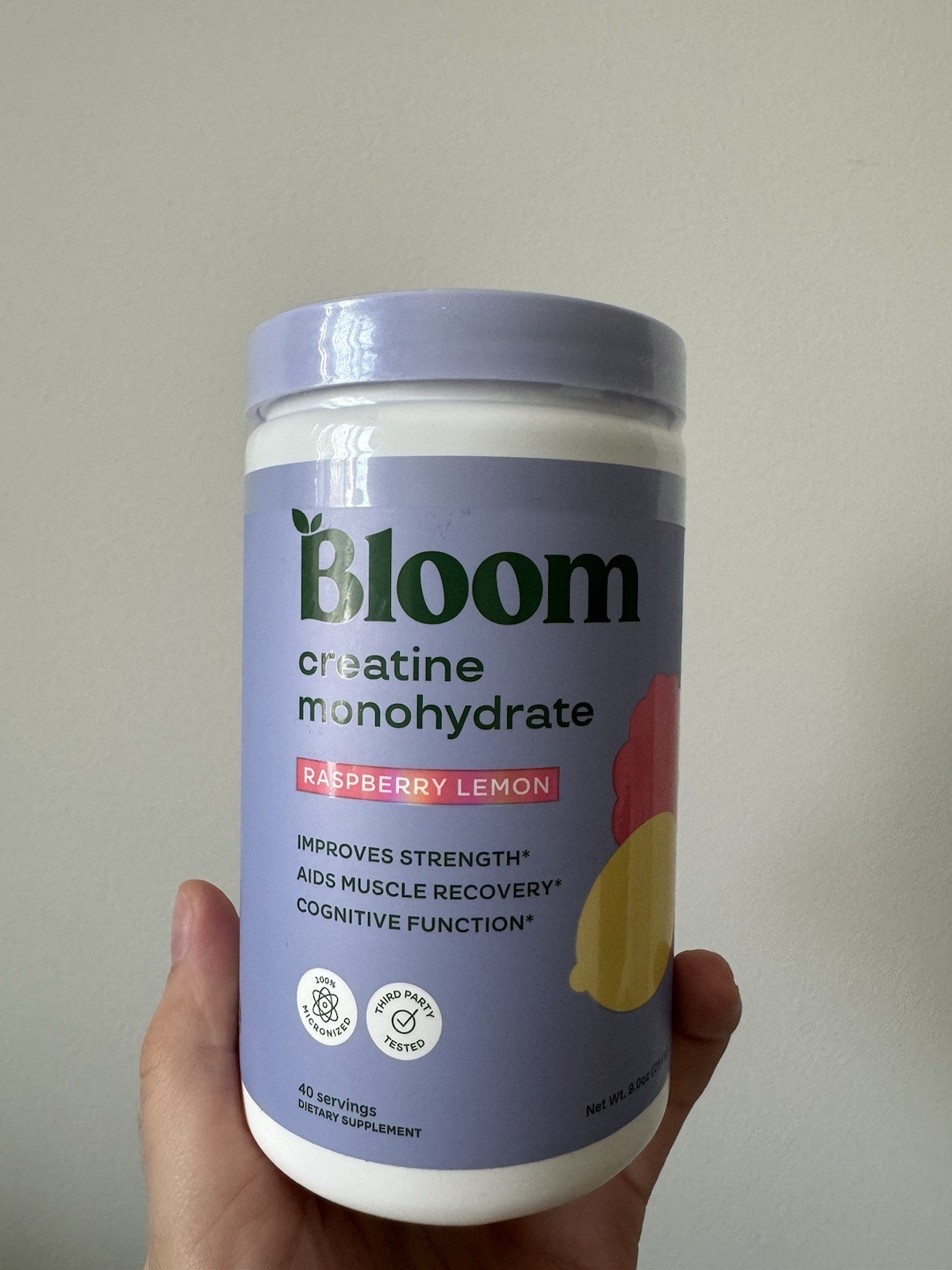 Bloom Nutrition Creatine Monohydrate Powder (40 Servings) – Supports Energy,