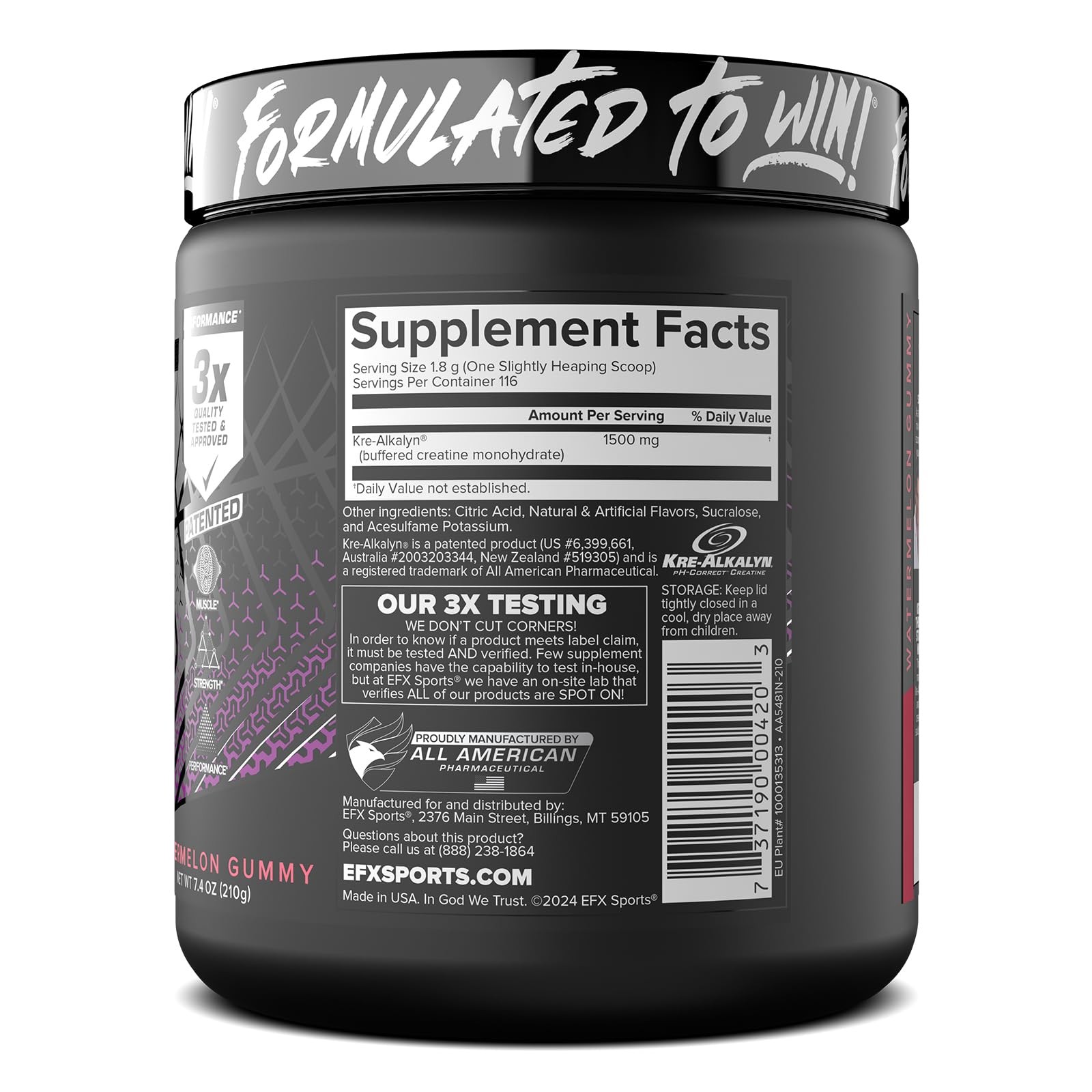 EFX Sports KreAlkalyn EFX Powder | pH Correct Creatine Monohydrate Powder Sup…