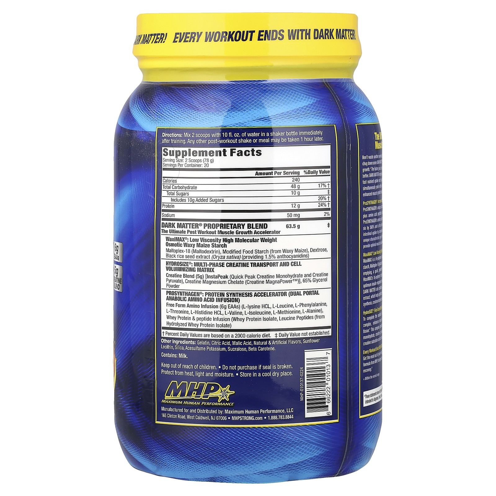DARK MATTER®, Post Workout Muscle Growth Accelerator, Orange Crush, 3.44 lbs