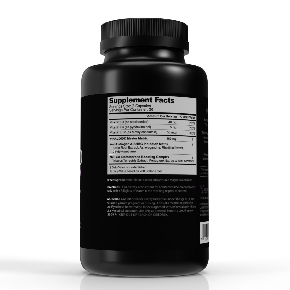 Testosterone Booster Build Muscle Strength 3 Bottles Viraloid by Vyotech
