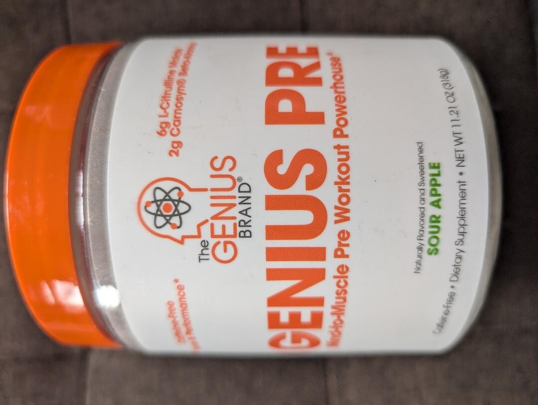 Genius Pre, Stimulant-Free Pre Workout Powerhouse , 11.35 oz (322 g) Apple/Grape