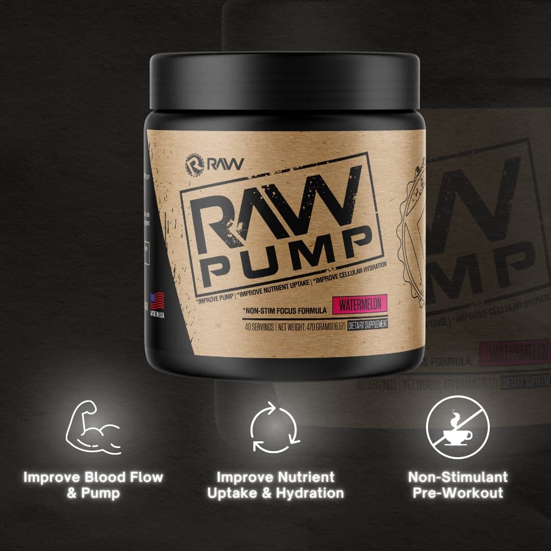 Raw Pump Non Stim Nutritional Supplement 40 Servings 470 Grams Powder