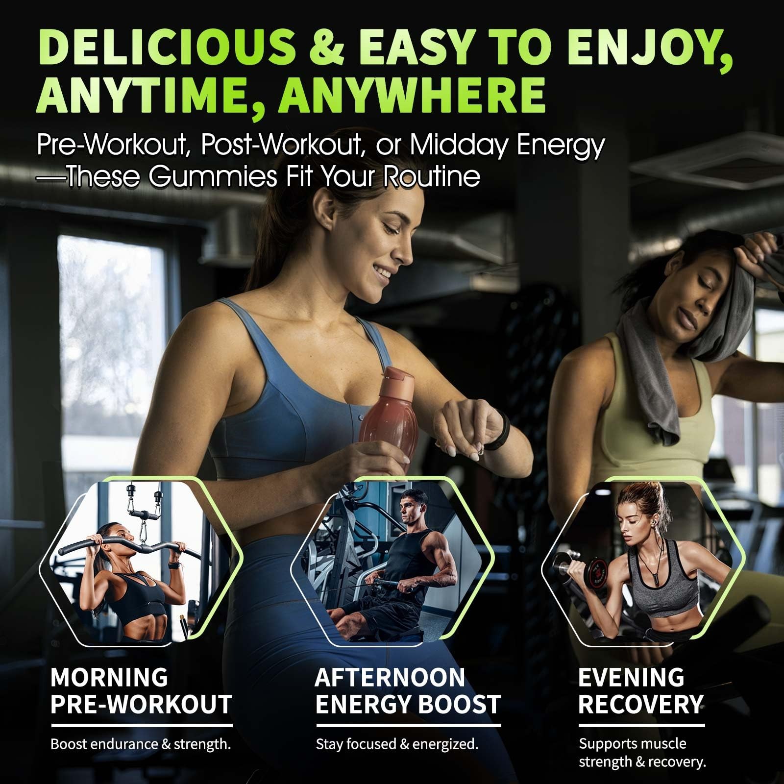 Creatine Monohydrate Gummies for Men & Women, 4.5g Creatine Monohydrate per S…