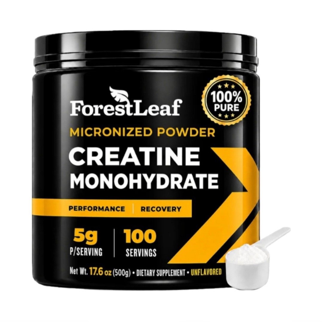 ForestLeaf Micronized Creatine Monohydrate Powder Muscle Growth Strength 100s