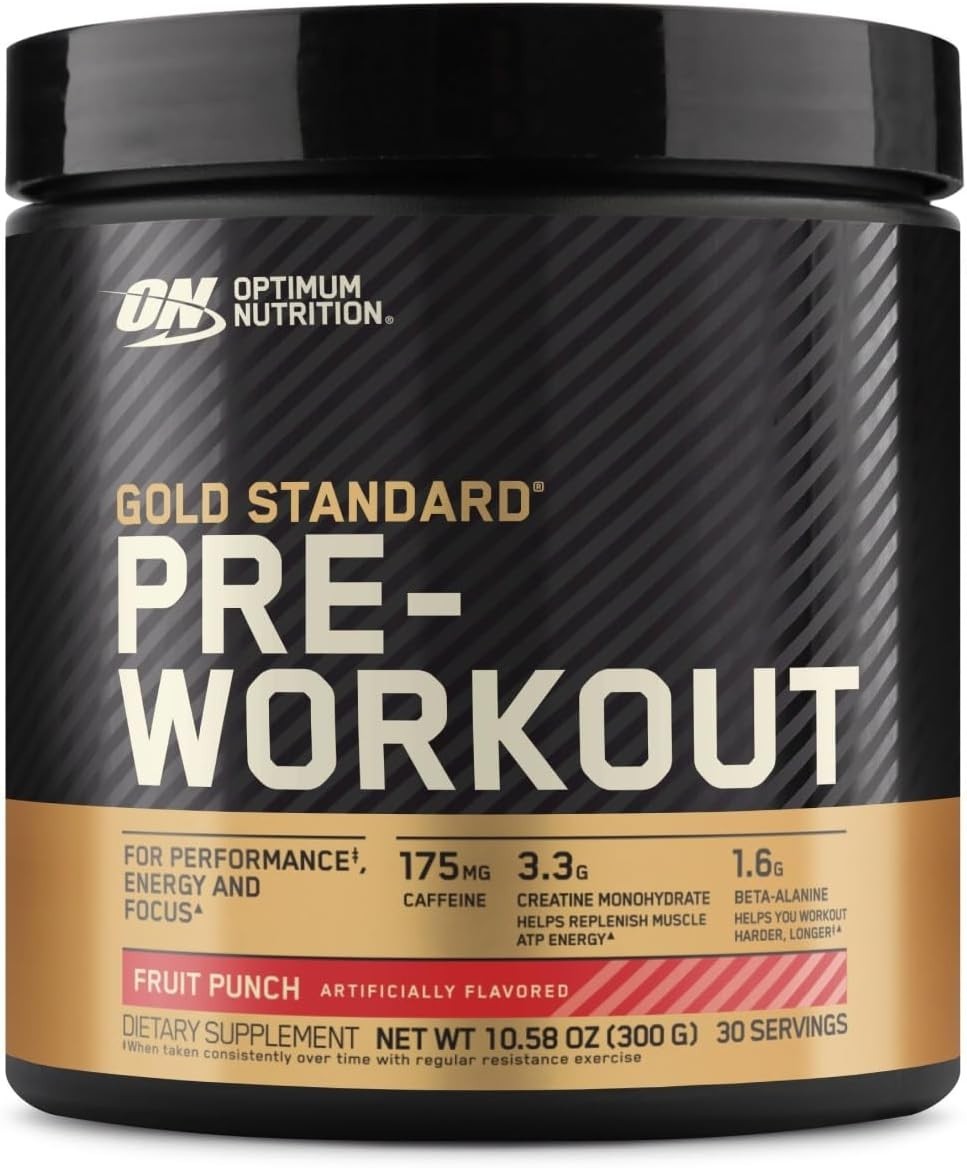 Elevate Your Energy with Gold Standard Pre-Workout Fruit Punch – 30 Servings