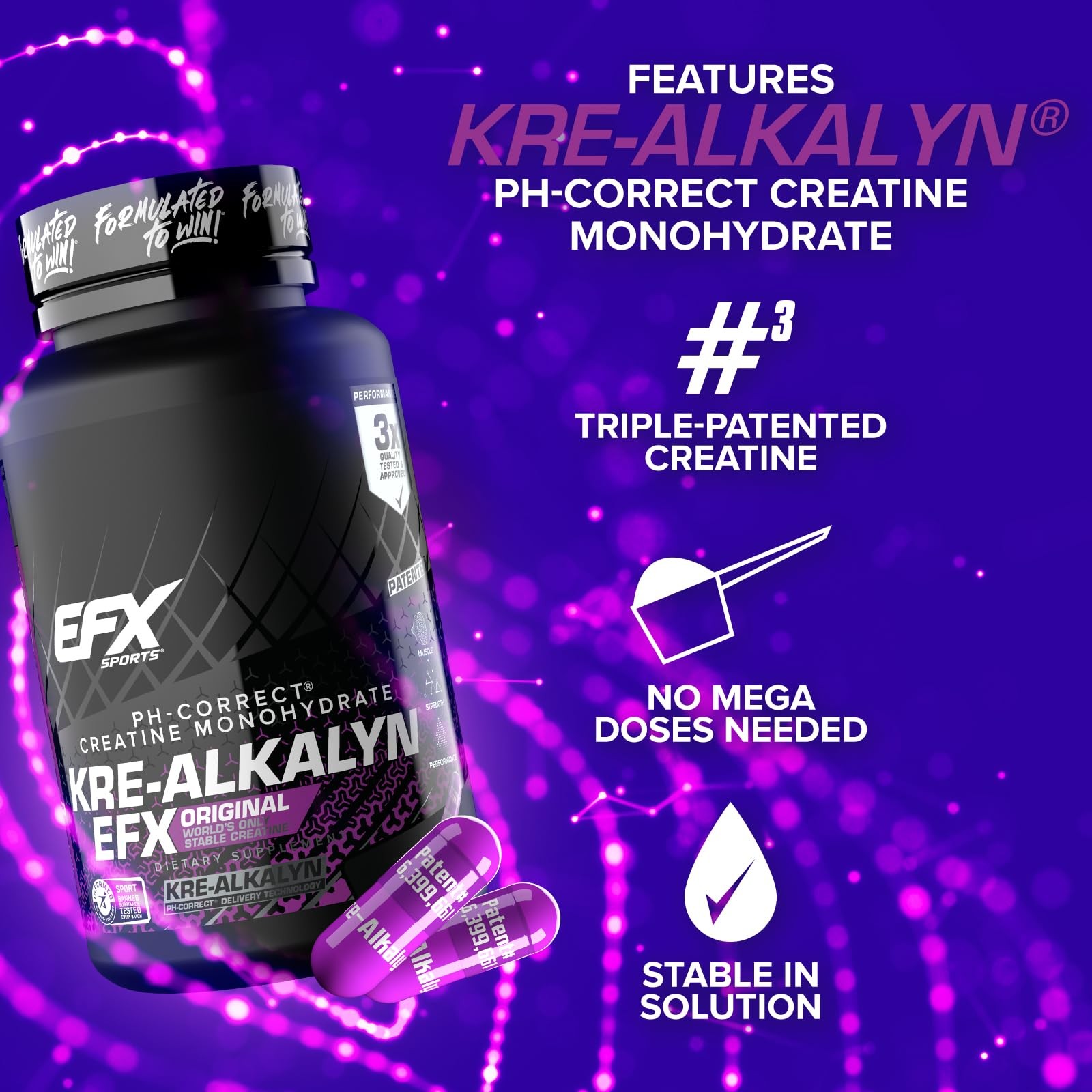 Kre-Alkalyn EFX | pH Correct Creatine Monohydrate Pill Supplement | Strength,…