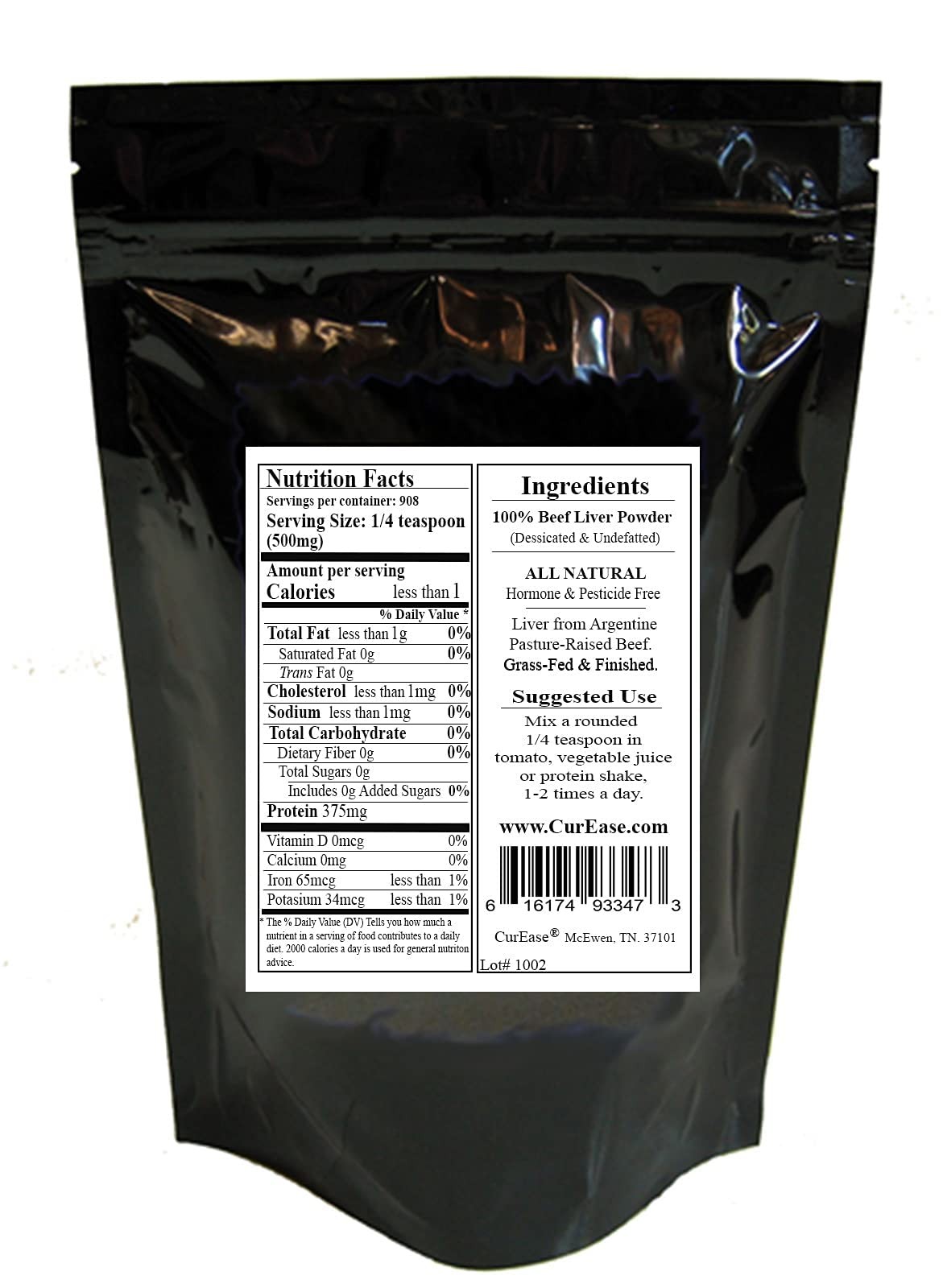 CurEase Argentine Grass Feed Beef Liver Powder Undefatted Desiccated dried
