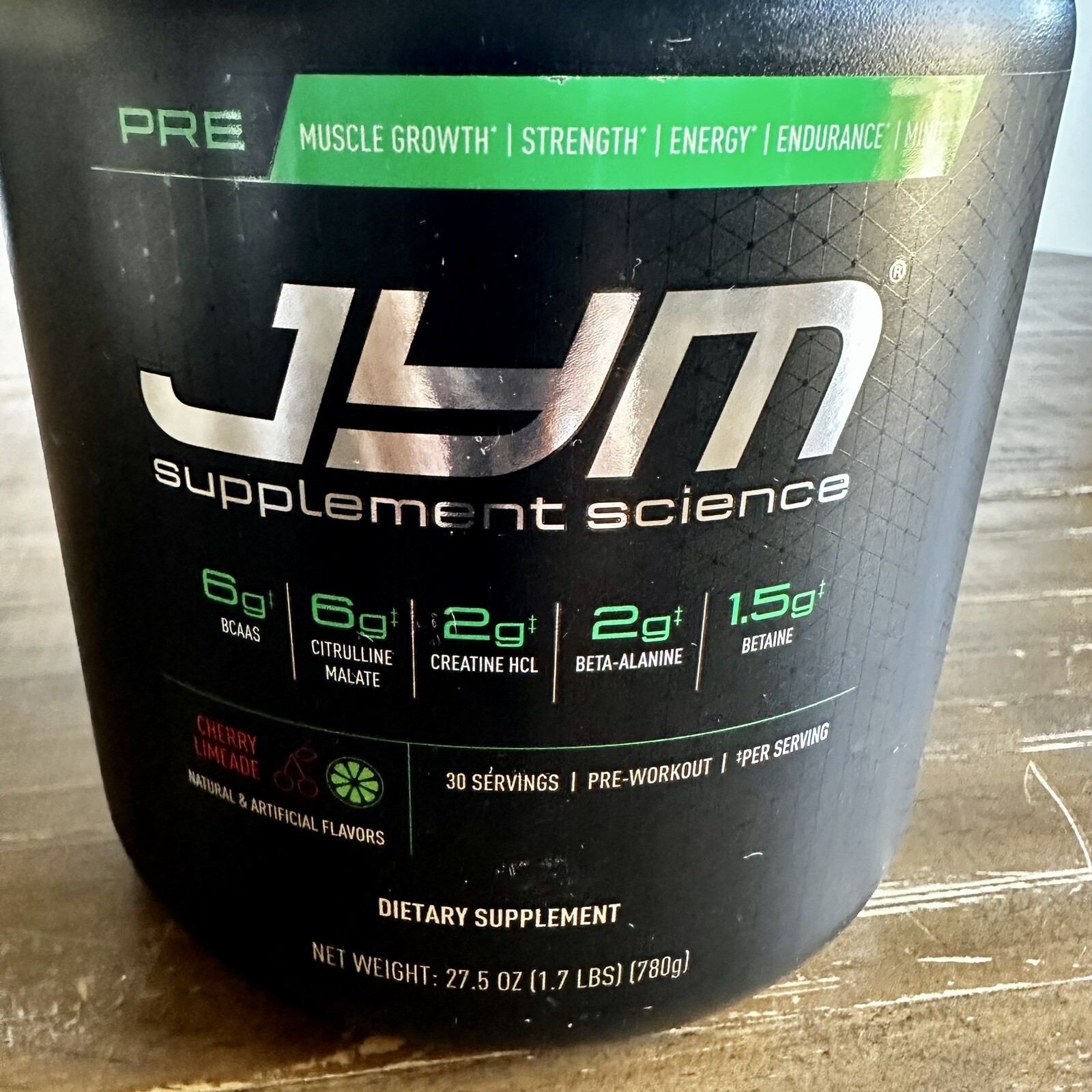Pre JYM Supplement Science Dietar Muscle Growth Energy Cherry Limeade New Sealed