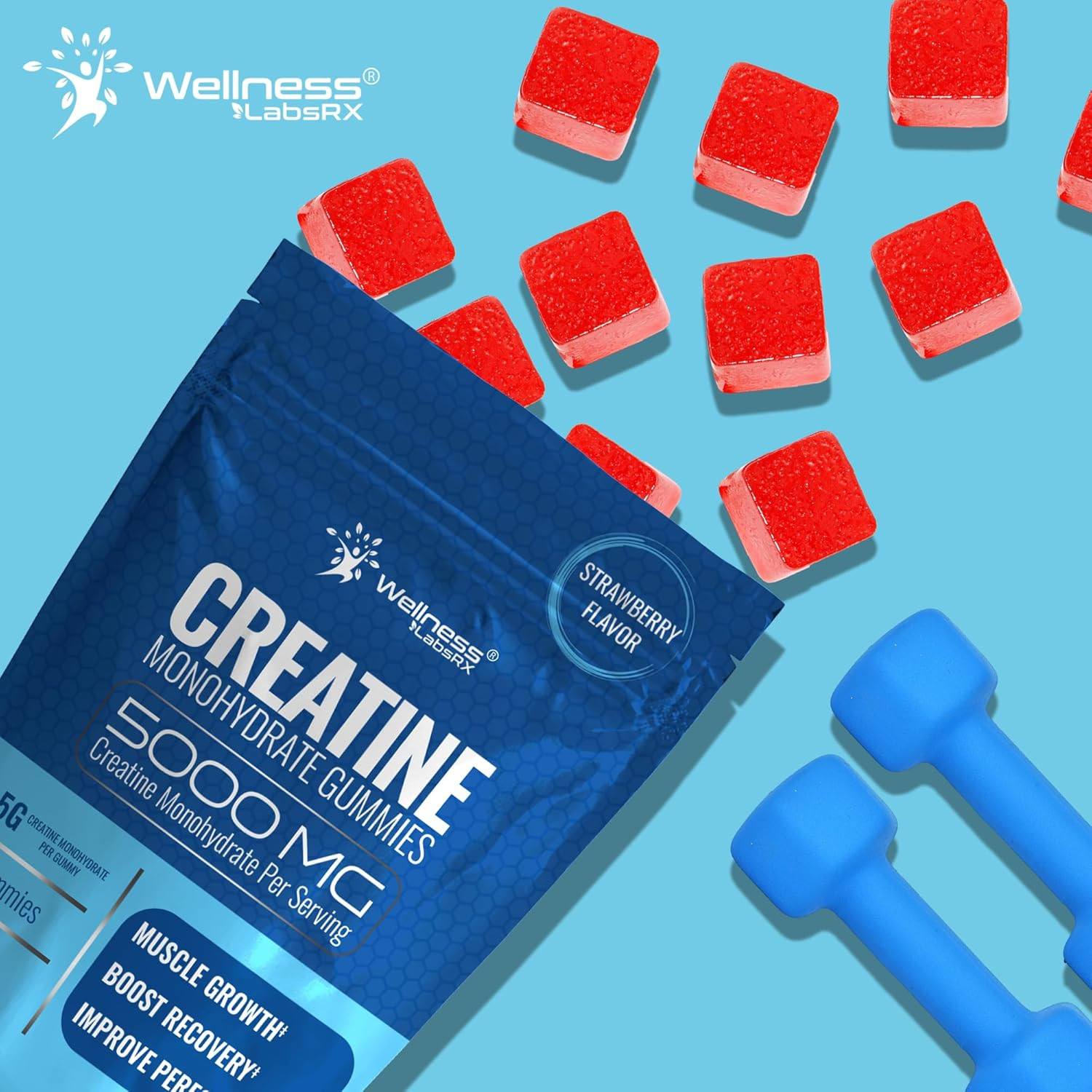 Creatine Gummies 5000Mg, 30 Servings Creatine Monohydrate Gummies – Third-Party