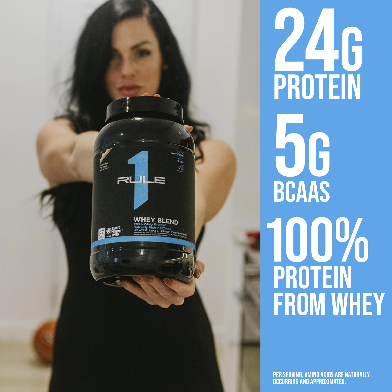 Rule One Proteins Whey Blend – Vanilla Ice Cream 24g Fast-Acting Whey Protein…