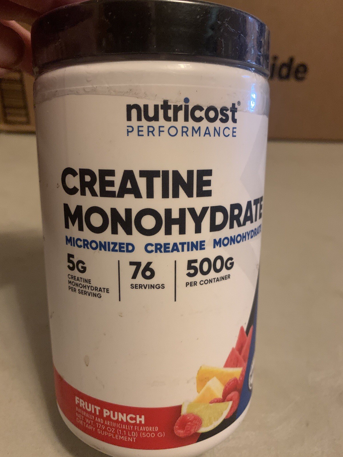 Nutricost Performance Creatine Monohydrate Powder Fruit Punch 500G Exp 5/28