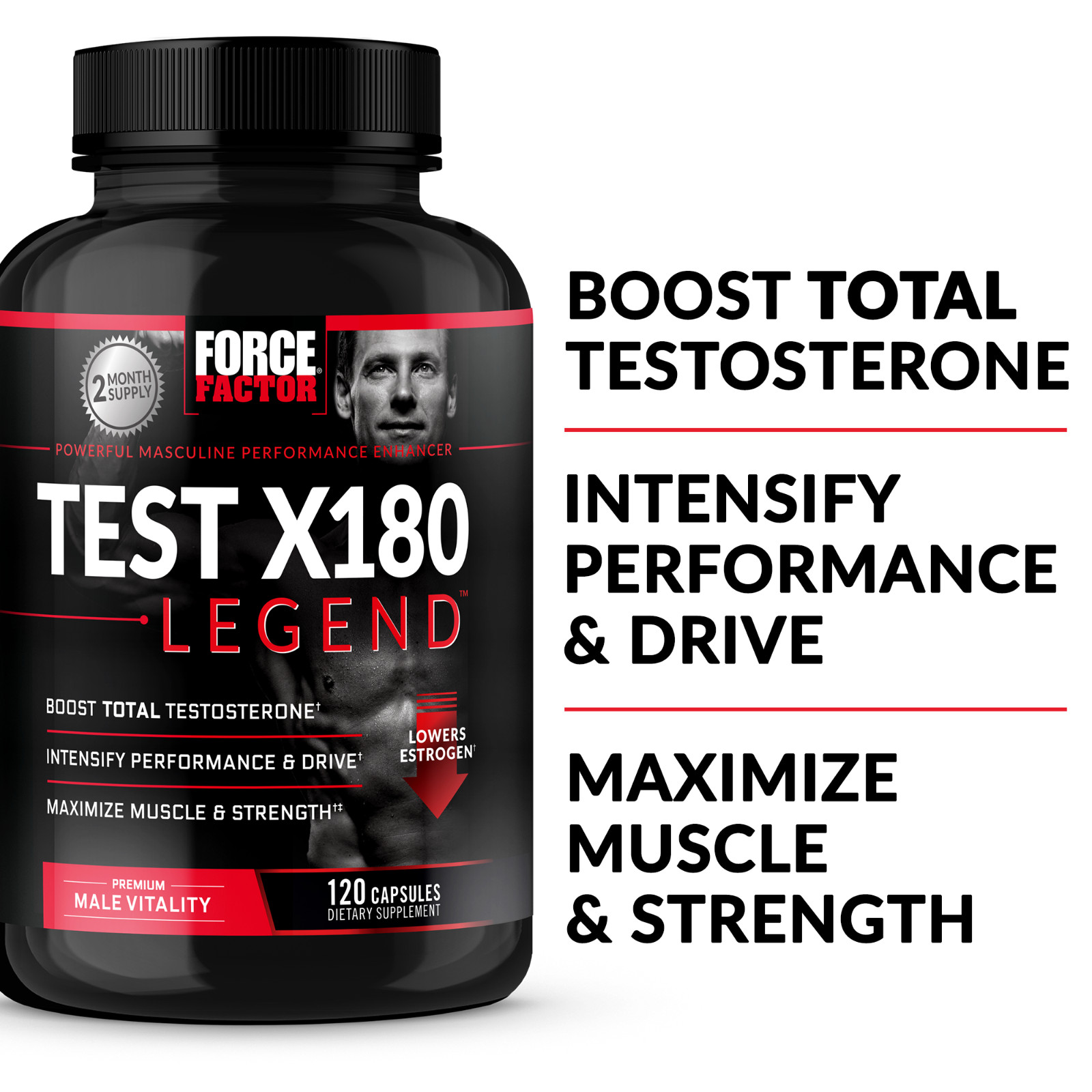 Force Factor Test X180 Legend – Testosterone Booster and Muscle Builder for Men