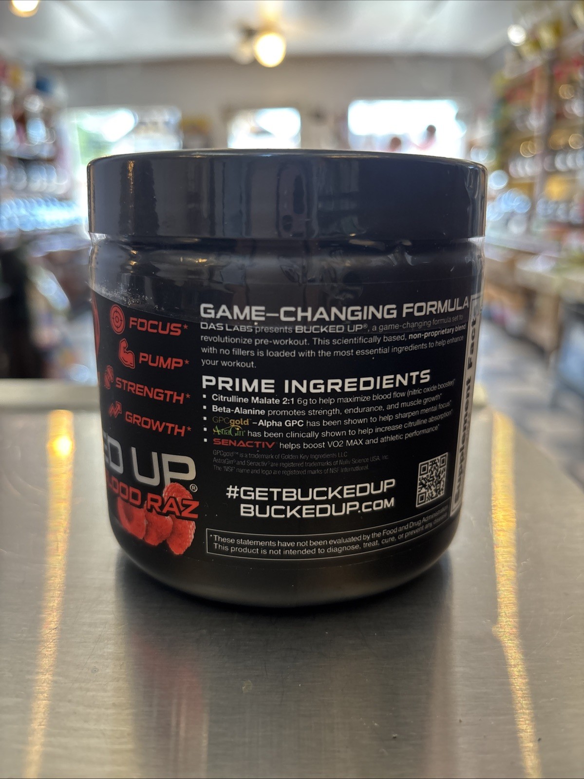 Bucked Up Pre-Workout Powder, Blood Raz, 200 mg Caffeine, 25 Serv. New