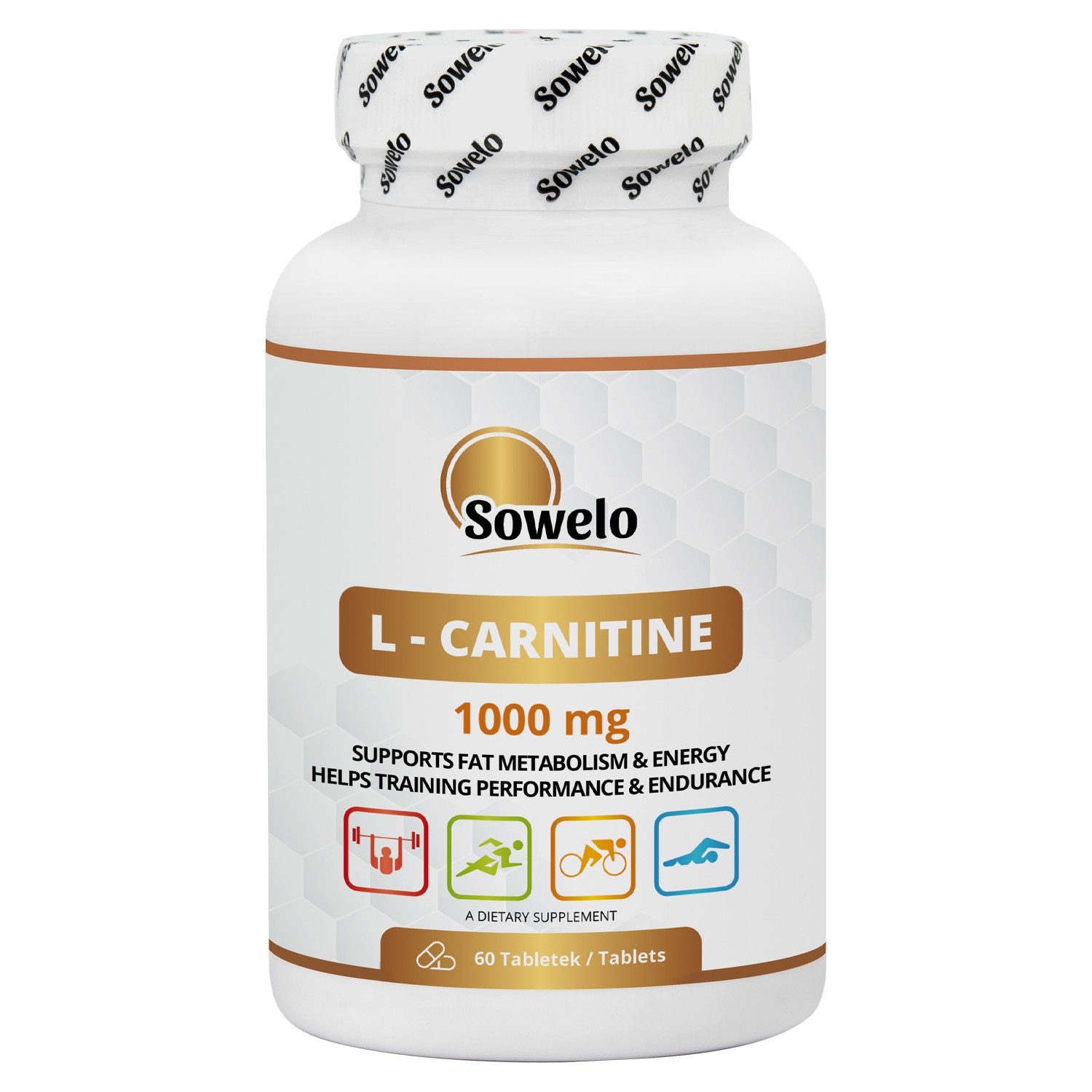 L-Carnitine 1000mg Tablets – Fat Burner, Anticatabolic & Antioxidant – Sowelo