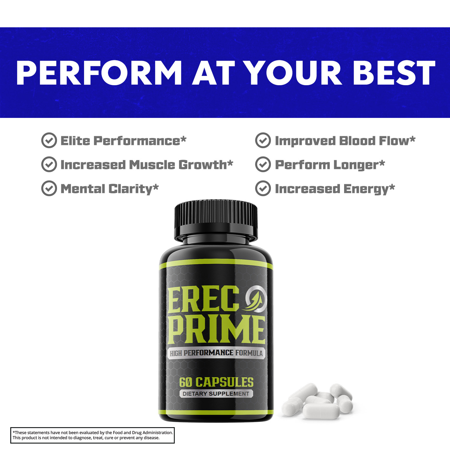 (2 Pack) Erec Prime Formula for Male Virility, Male Performance (120 Capsules))