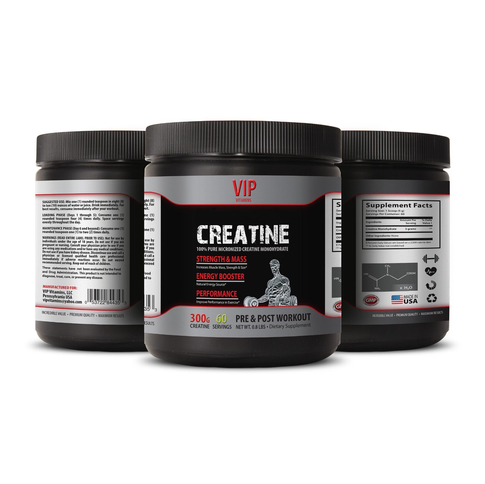 energy drink – CREATINE 300G 100% Pure 3B – muscle up