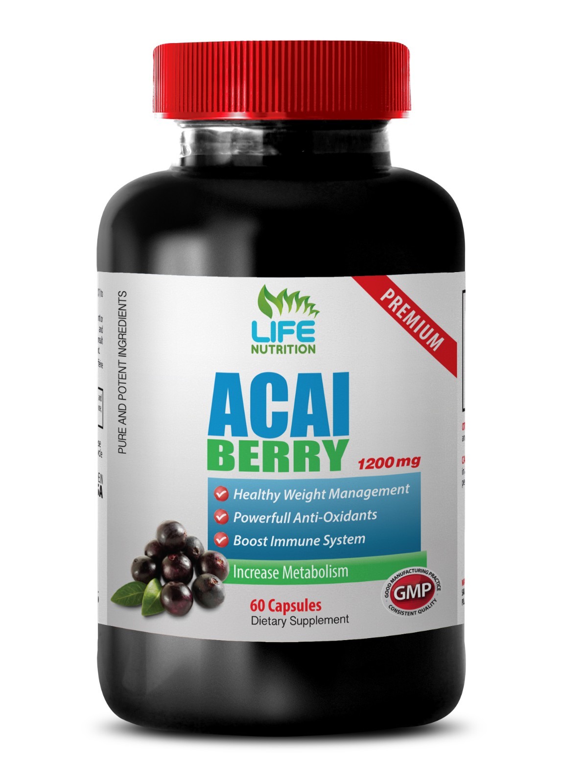 Organic Acai Fruit Powder – Acai Berry Extract 1200mg – Antioxidant Power 1B