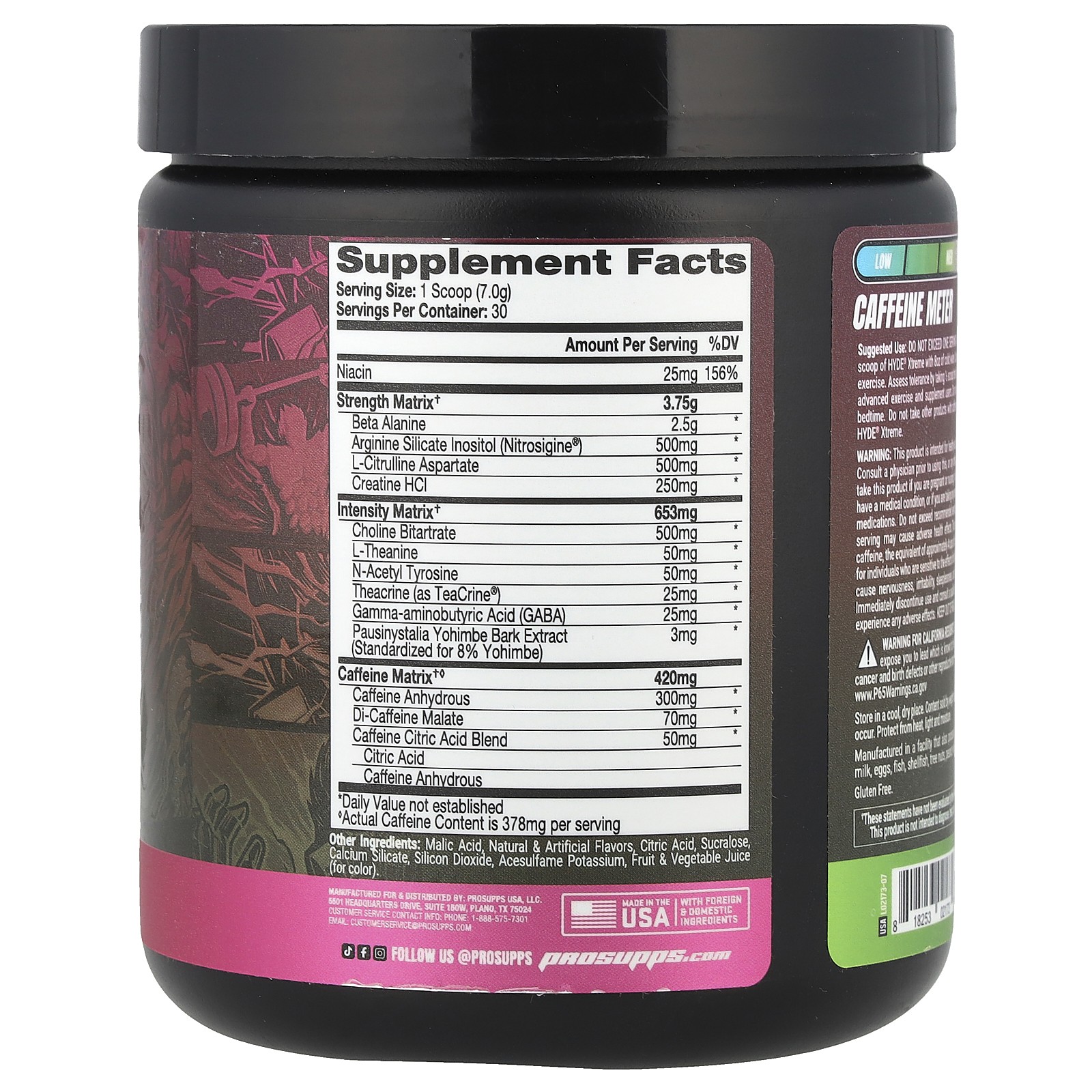 Hyde Xtreme, Intense Energy Pre Workout, Watermelon Rush, 7.4 oz (210 g)