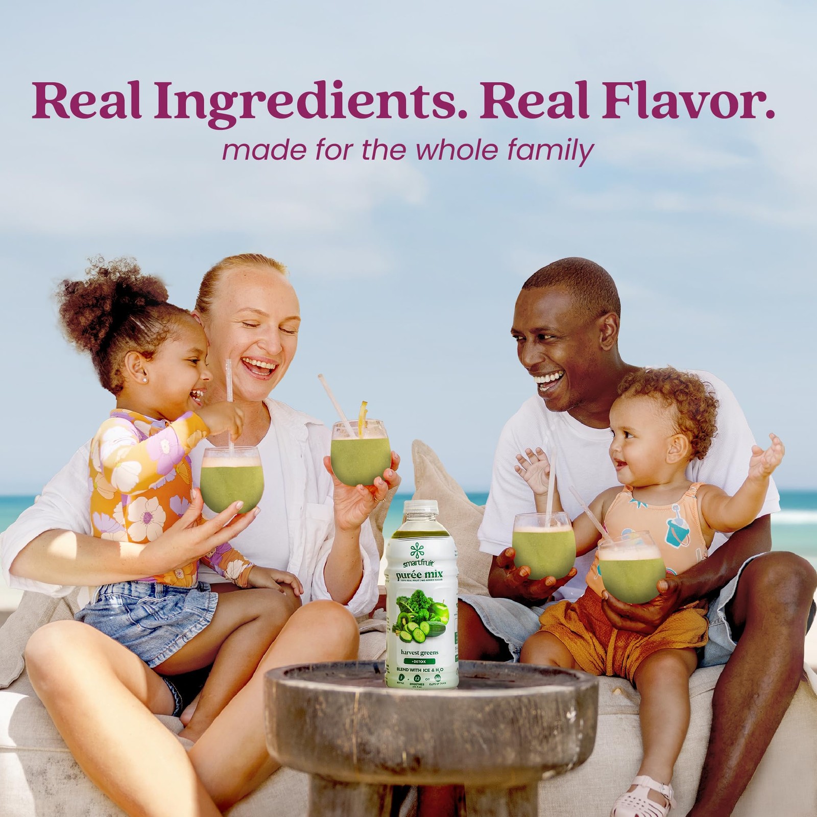 Smartfruit Harvest Greens + Detox, 100% Real Fruit Purée, Non-GMO, No Additives,