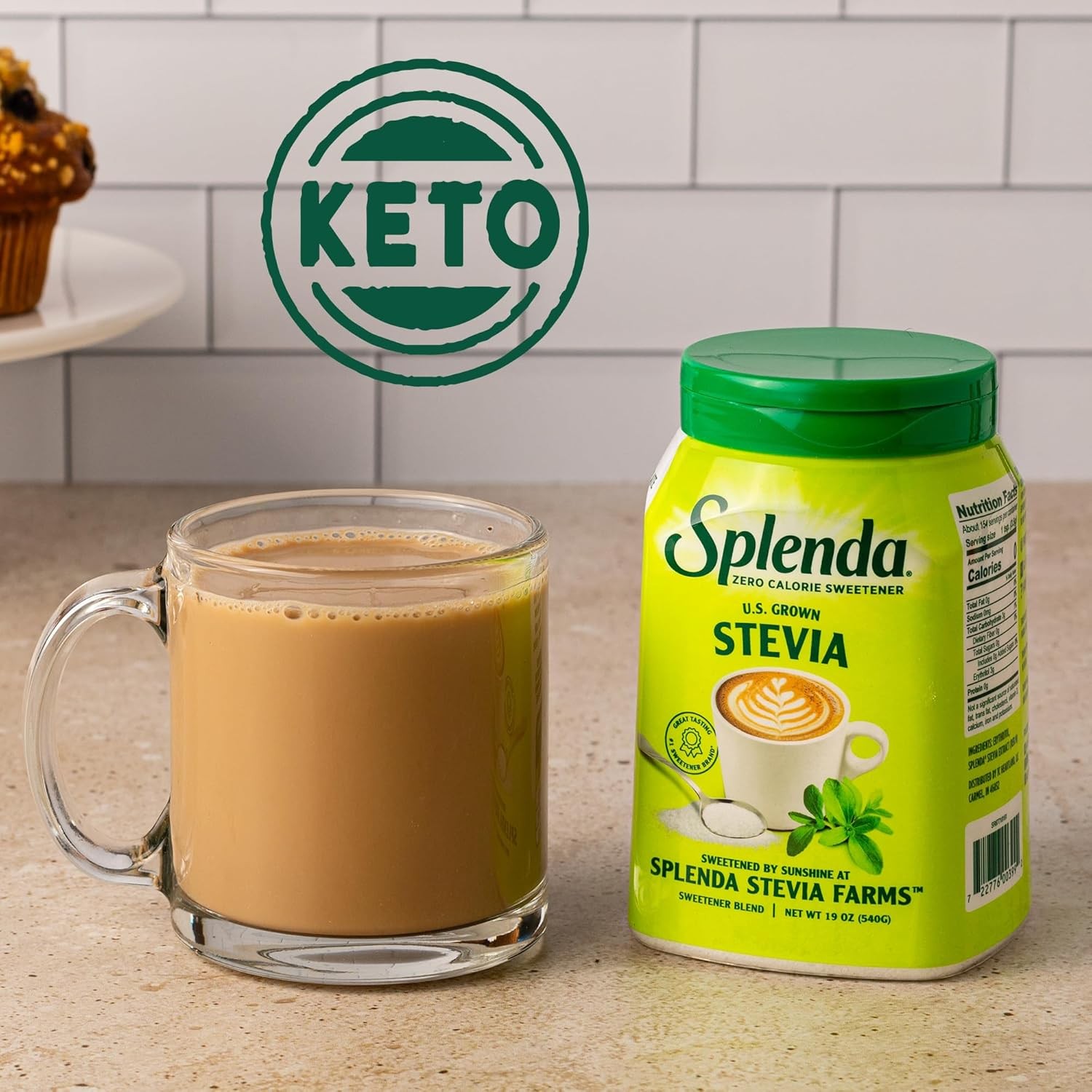 SPLENDA Stevia Zero Calorie Sweetener, Plant Based Sugar 19 Ounce (Pack of 1)